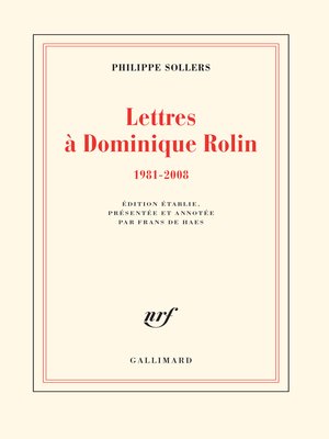 cover image of Lettres à Dominique Rolin (1981-2008)